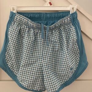 Nike Tempo Blue Gingham Women's Shorts Small